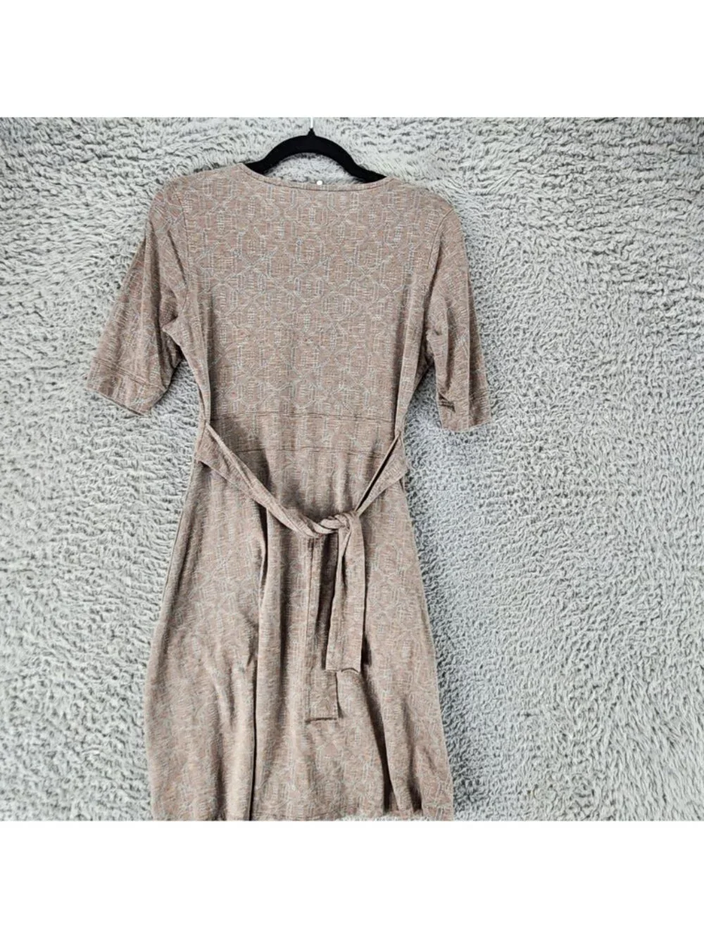 Toad & Co Dress Womens Small Brown Jersey Knit Short Sleeve Faux Wrap